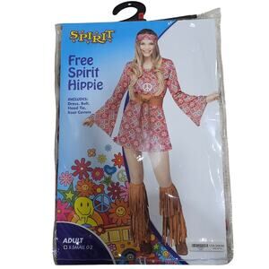 Spirit Womens 70s Disco Dolly Costume Free Spirit Hippie Barbie Adult Dress XS/S